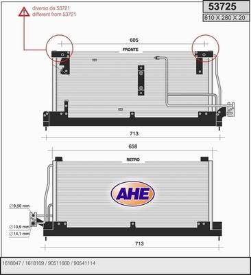 AHE 53725 - Kondensators, Gaisa kond. sistēma www.autospares.lv