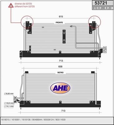 AHE 53721 - Kondensators, Gaisa kond. sistēma autospares.lv