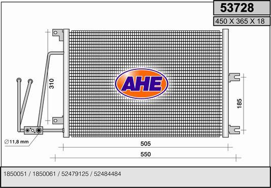 AHE 53728 - Kondensators, Gaisa kond. sistēma autospares.lv