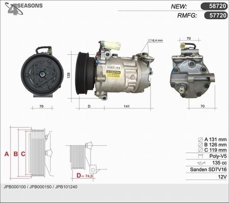 AHE 57720 - Kompresors, Gaisa kond. sistēma www.autospares.lv