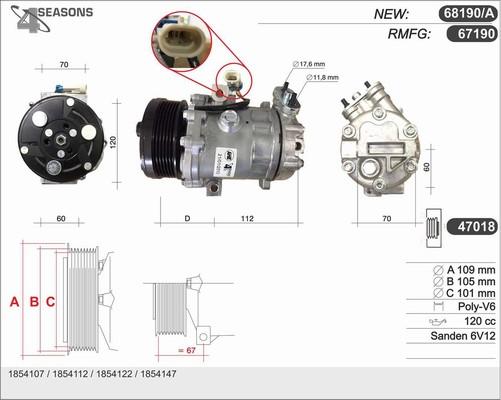 AHE 68190/A - Kompresors, Gaisa kond. sistēma www.autospares.lv