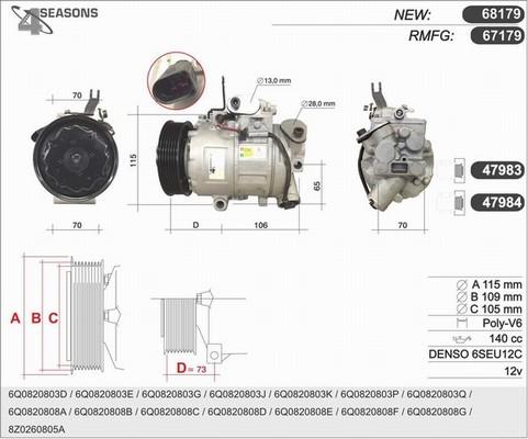 AHE 68179 - Kompresors, Gaisa kond. sistēma www.autospares.lv