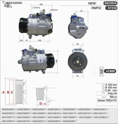 AHE 68230/A - Compressor, air conditioning www.autospares.lv