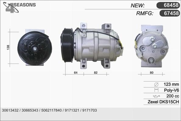 AHE 67458 - Kompresors, Gaisa kond. sistēma autospares.lv