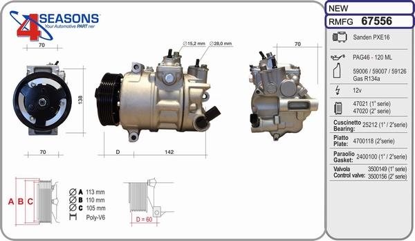 AHE 67556 - Compressor, air conditioning www.autospares.lv