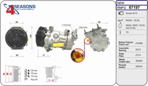 AHE 67197 - Kompresors, Gaisa kond. sistēma autospares.lv