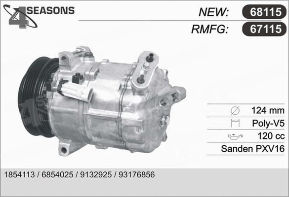 AHE 67115 - Kompresors, Gaisa kond. sistēma autospares.lv