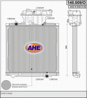 AHE 140.009/O - Radiators, Motora dzesēšanas sistēma www.autospares.lv