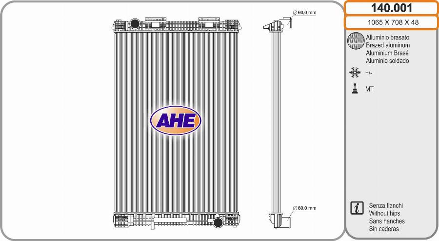 AHE 140.001 - Radiators, Motora dzesēšanas sistēma www.autospares.lv