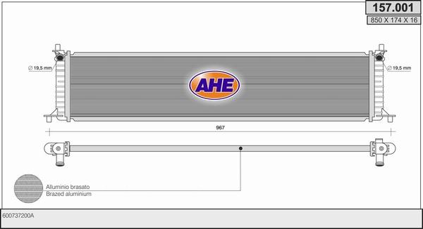 AHE 157.001 - Radiators, Motora dzesēšanas sistēma www.autospares.lv