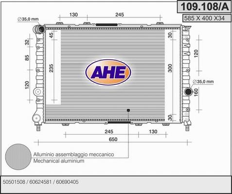 AHE 109.108/A - Radiators, Motora dzesēšanas sistēma www.autospares.lv