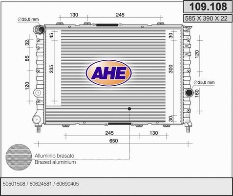 AHE 109.108 - Radiators, Motora dzesēšanas sistēma www.autospares.lv