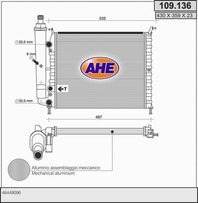 AHE 109.136 - Radiators, Motora dzesēšanas sistēma www.autospares.lv