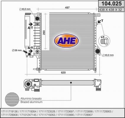 AHE 104.025 - Radiators, Motora dzesēšanas sistēma www.autospares.lv