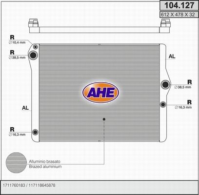 AHE 104.127 - Радиатор, охлаждение двигателя www.autospares.lv