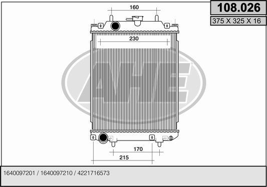 AHE 108.026 - Radiators, Motora dzesēšanas sistēma www.autospares.lv