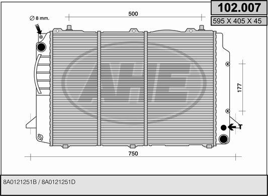 AHE 102.007 - Radiators, Motora dzesēšanas sistēma www.autospares.lv