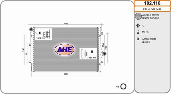 AHE 102.116 - Radiators, Motora dzesēšanas sistēma www.autospares.lv