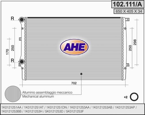 AHE 102.111/A - Radiators, Motora dzesēšanas sistēma www.autospares.lv