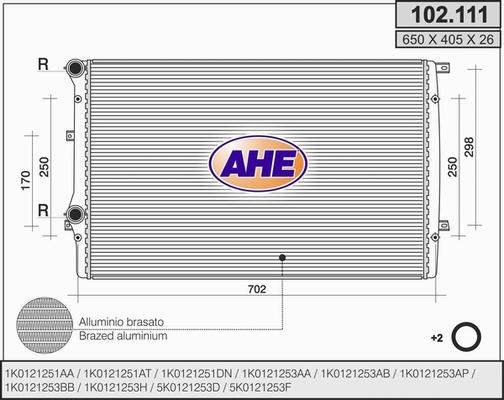 AHE 102.111 - Radiators, Motora dzesēšanas sistēma www.autospares.lv