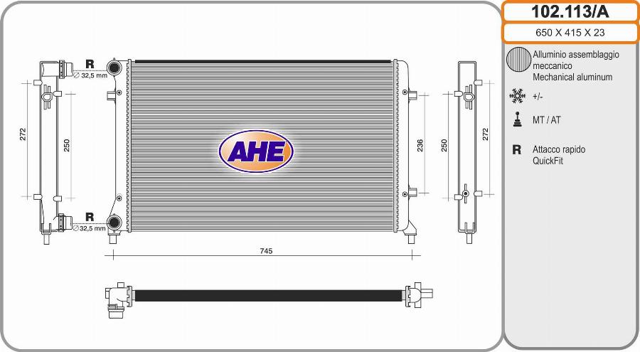 AHE 102.113/A - Radiators, Motora dzesēšanas sistēma www.autospares.lv