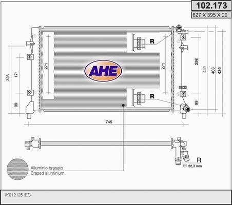 AHE 102.173 - Radiators, Motora dzesēšanas sistēma www.autospares.lv