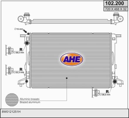 AHE 102.200 - Radiators, Motora dzesēšanas sistēma www.autospares.lv