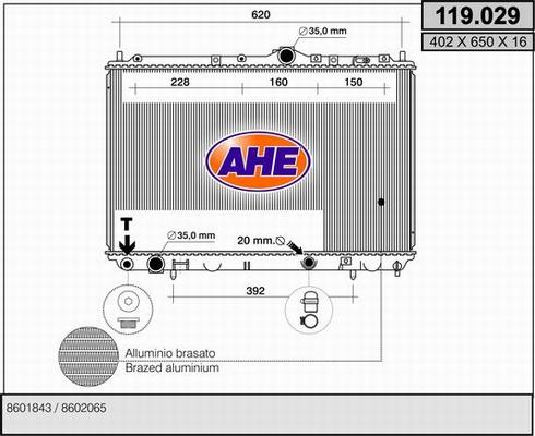 AHE 119.029 - Radiators, Motora dzesēšanas sistēma www.autospares.lv