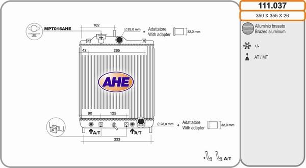 AHE 111.037 - Радиатор, охлаждение двигателя www.autospares.lv