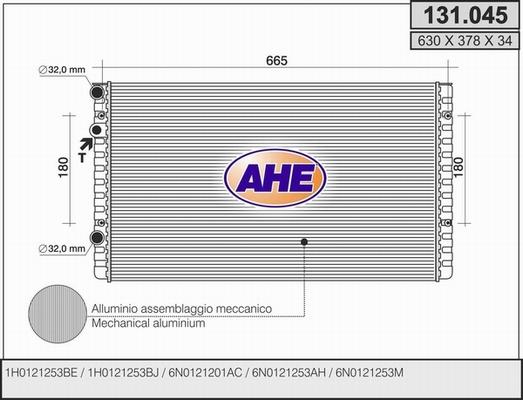 AHE 131.045 - Radiators, Motora dzesēšanas sistēma autospares.lv