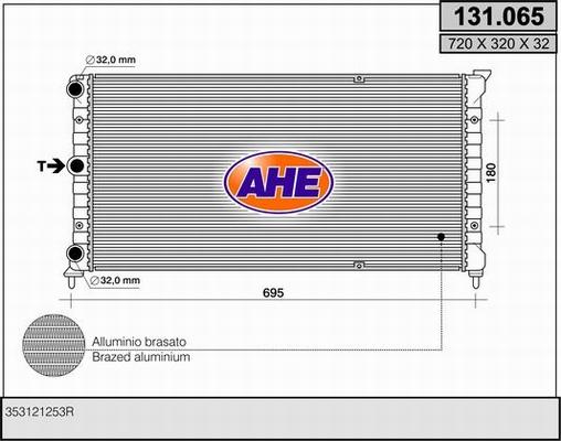 AHE 131.065 - Radiators, Motora dzesēšanas sistēma autospares.lv