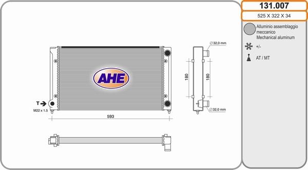 AHE 131.007 - Radiators, Motora dzesēšanas sistēma autospares.lv