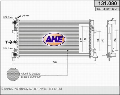 AHE 131.080 - Radiators, Motora dzesēšanas sistēma www.autospares.lv