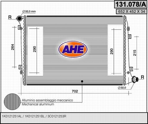 AHE 131.078/A - Radiators, Motora dzesēšanas sistēma www.autospares.lv