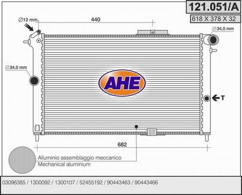 AHE 121.051/A - Radiators, Motora dzesēšanas sistēma www.autospares.lv