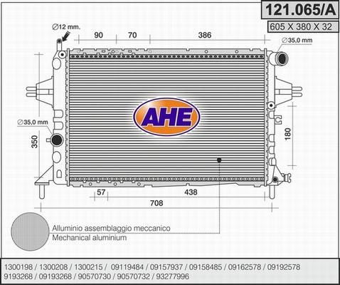 AHE 121.065/A - Radiators, Motora dzesēšanas sistēma www.autospares.lv