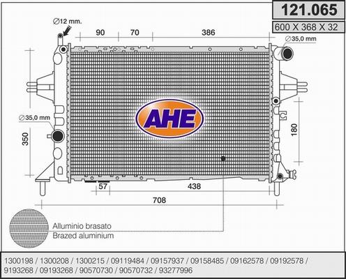 AHE 121.065 - Radiators, Motora dzesēšanas sistēma www.autospares.lv