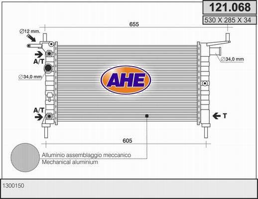 AHE 121.068 - Radiator, engine cooling www.autospares.lv