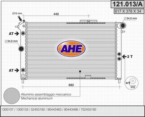 AHE 121.013/A - Radiators, Motora dzesēšanas sistēma www.autospares.lv