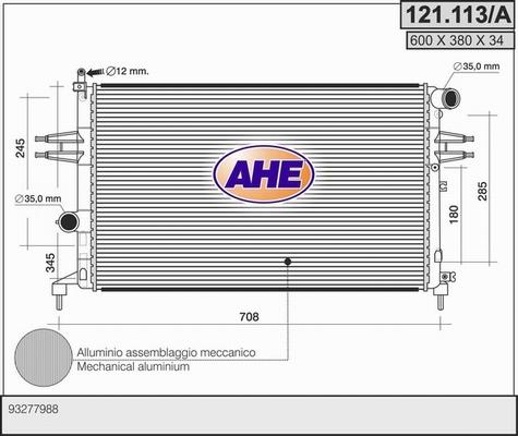 AHE 121.113/A - Radiators, Motora dzesēšanas sistēma www.autospares.lv