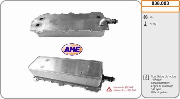 AHE 838.003 - Eļļas radiators, Motoreļļa www.autospares.lv