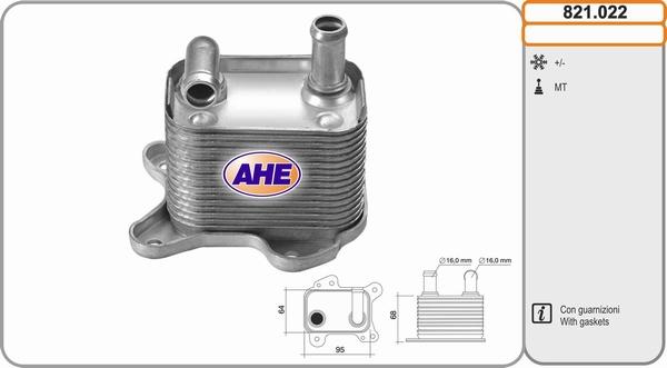 AHE 821.022 - Eļļas radiators, Motoreļļa www.autospares.lv