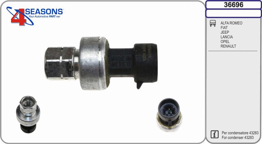 AHE 36696 - Spiediena slēdzis, Gaisa kondicionēšanas sistēma www.autospares.lv