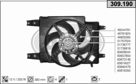 AHE 309.190 - Ventilators, Motora dzesēšanas sistēma www.autospares.lv