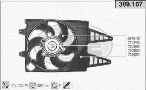 AHE 309.107 - Вентилятор, охлаждение двигателя www.autospares.lv