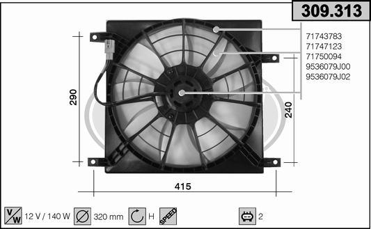 AHE 309.313 - Fan, radiator www.autospares.lv