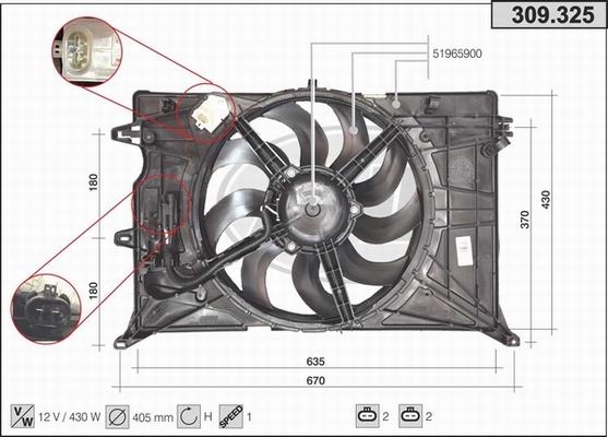 AHE 309.325 - Ventilators, Motora dzesēšanas sistēma www.autospares.lv