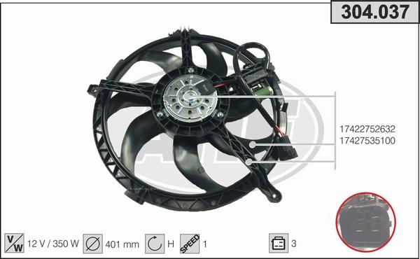 AHE 304.037 - Ventilators, Motora dzesēšanas sistēma www.autospares.lv