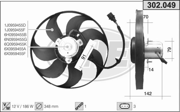 AHE 302.049 - Ventilators, Motora dzesēšanas sistēma www.autospares.lv