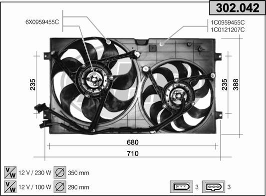 AHE 302.042 - Ventilators, Motora dzesēšanas sistēma www.autospares.lv